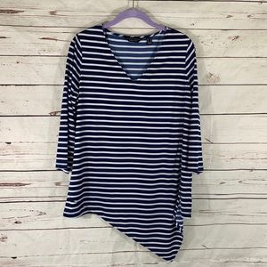 Susan Graver liquid knit asymmetrical blouse